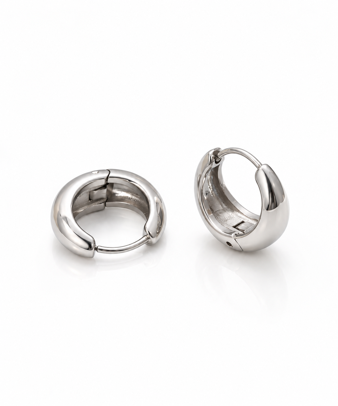 Anneaux Felicy petite taille en acier inoxydable argenté
