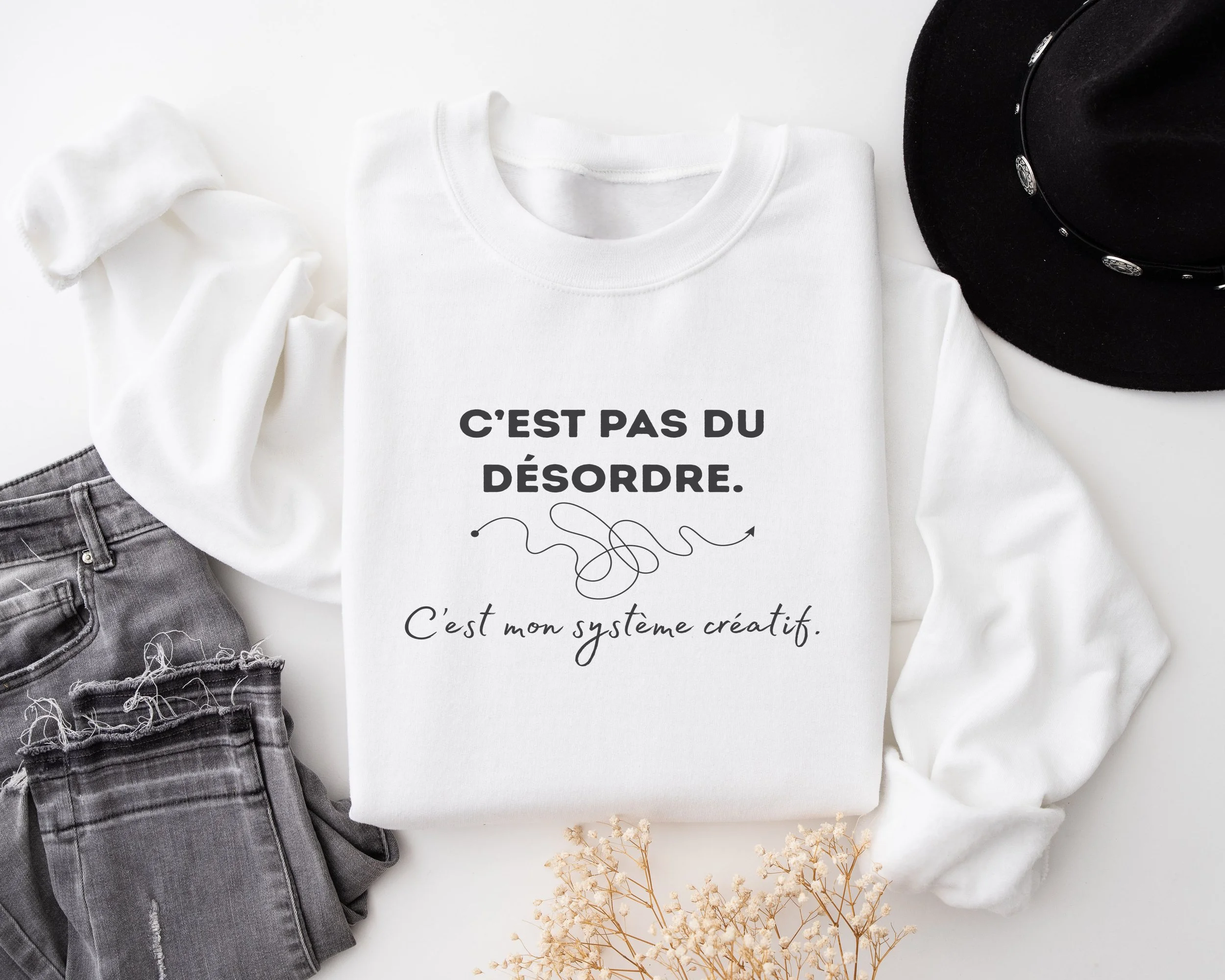 Coton ouaté "C’est pas du désordre, c’est mon système créatif "
