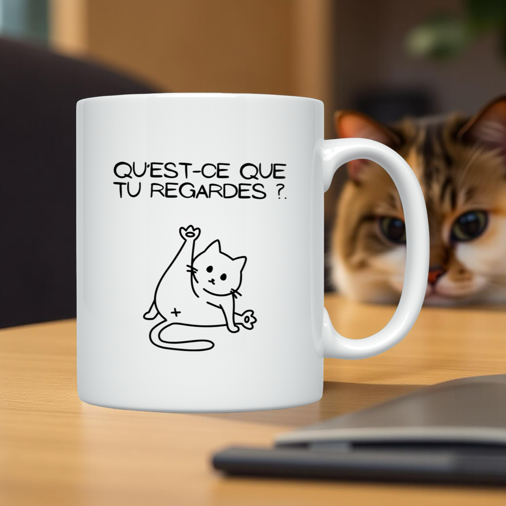 Tasse "Qu’est-ce que tu regardes?"