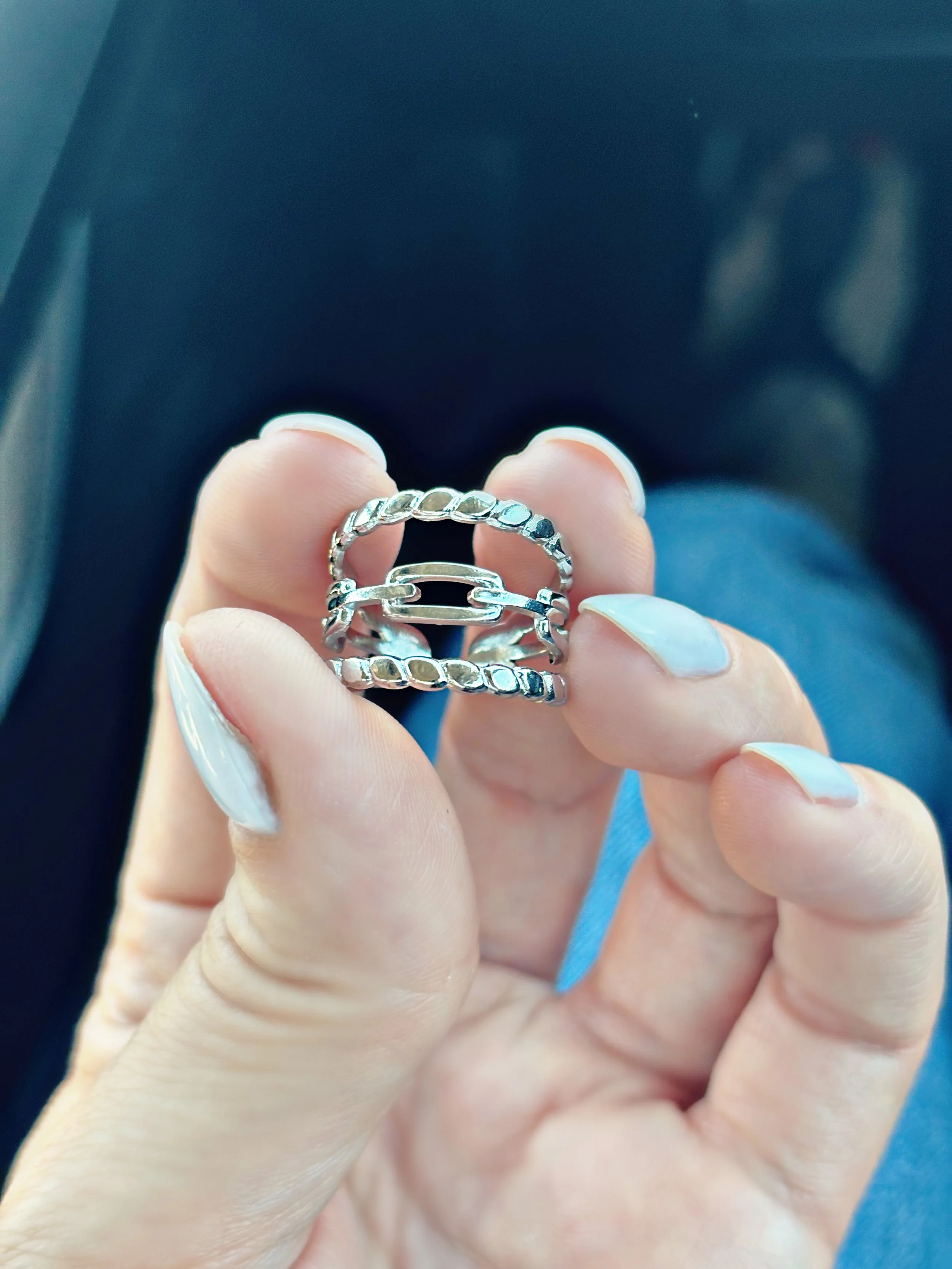 Bague Liz en acier inoxydable ajustable, bijou chic et féminin | Tokade.