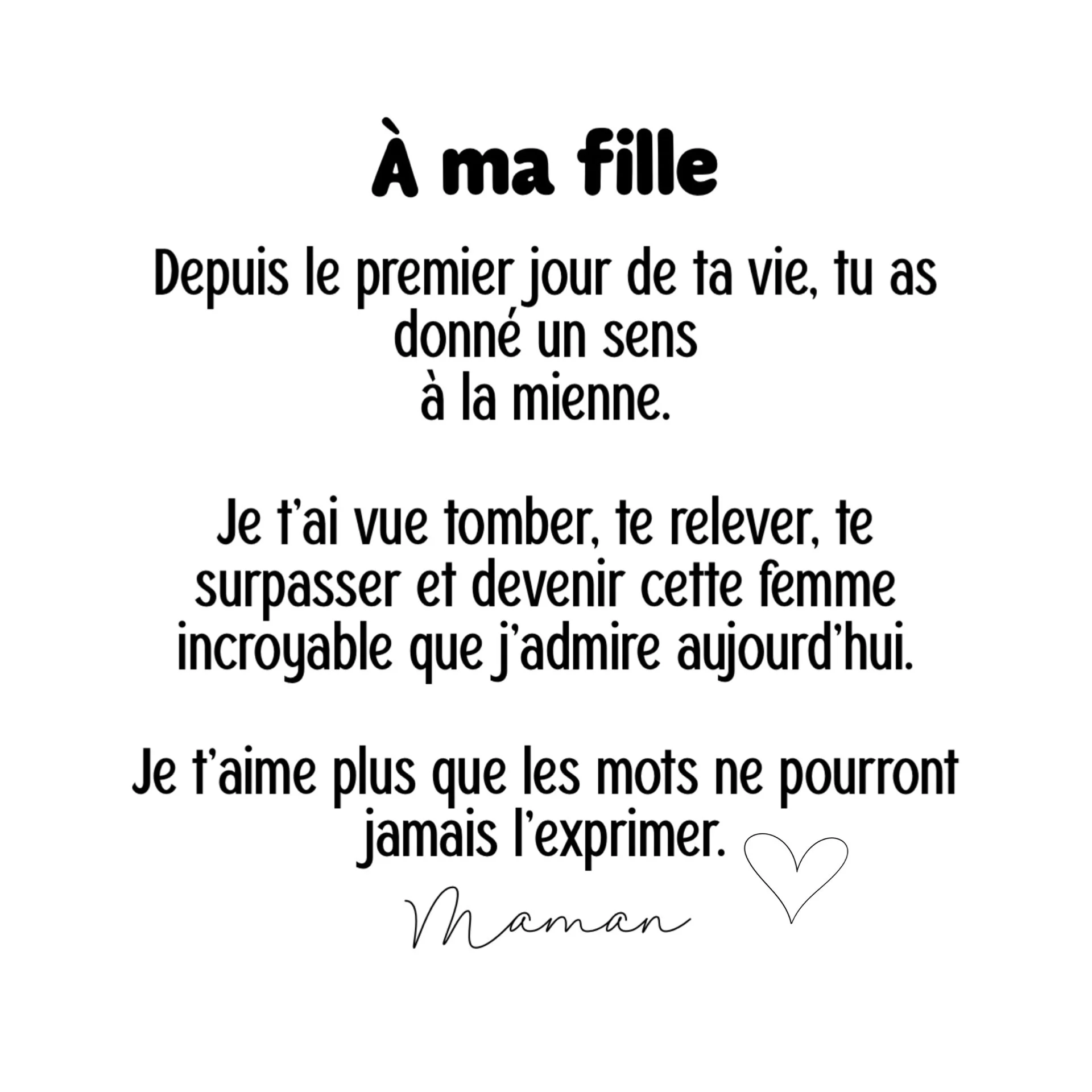 Message d’amour d’une maman à sa fille imprimé sur la chandelle. Cadeau significatif pour montrer sa fierté et son affection.