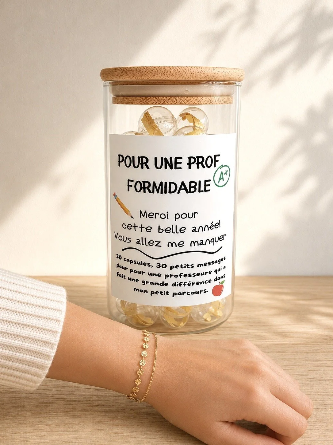 Pot à message cadeau pour professeurs