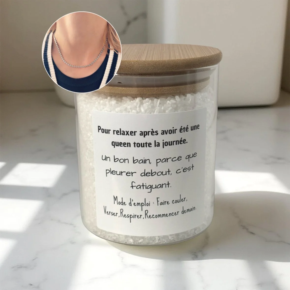 Sels de bain pour une grosse journée! Avec un bijou à l’intérieur
