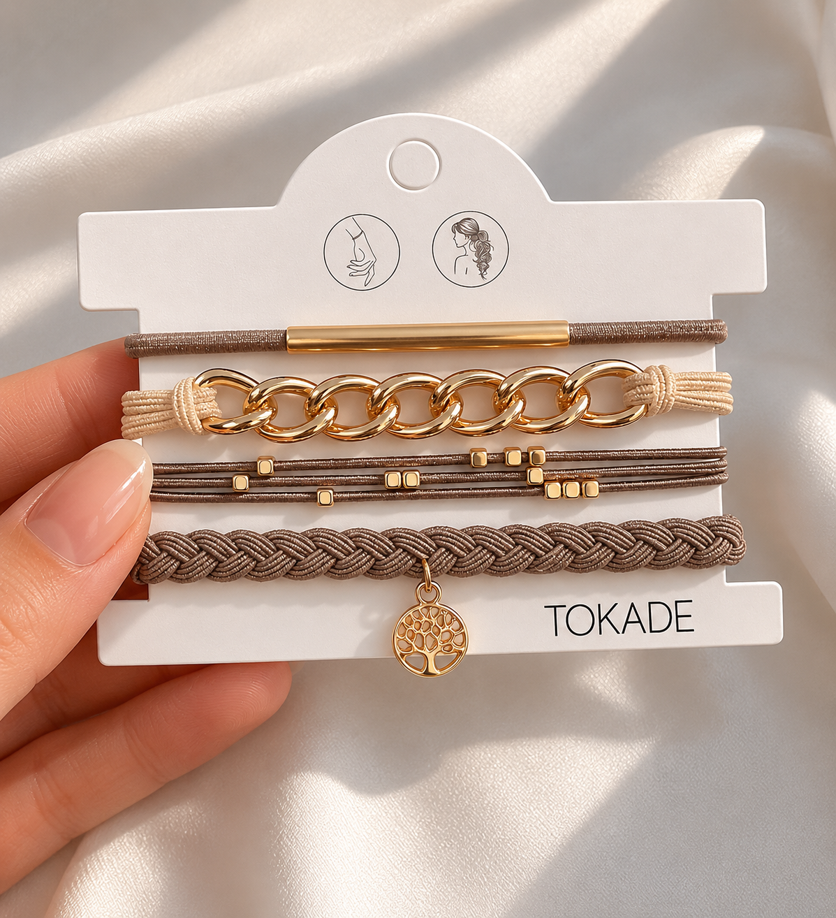 Élastiques à cheveux pouvant être portés comme bracelets - Tokade