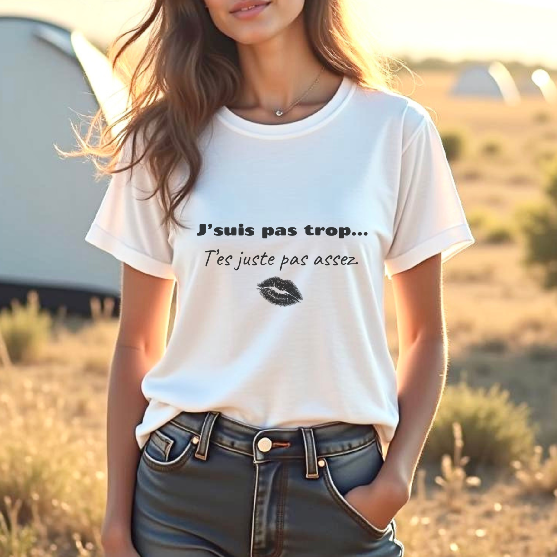 Chandail "Je suis pas trop, t’es juste pas assez"