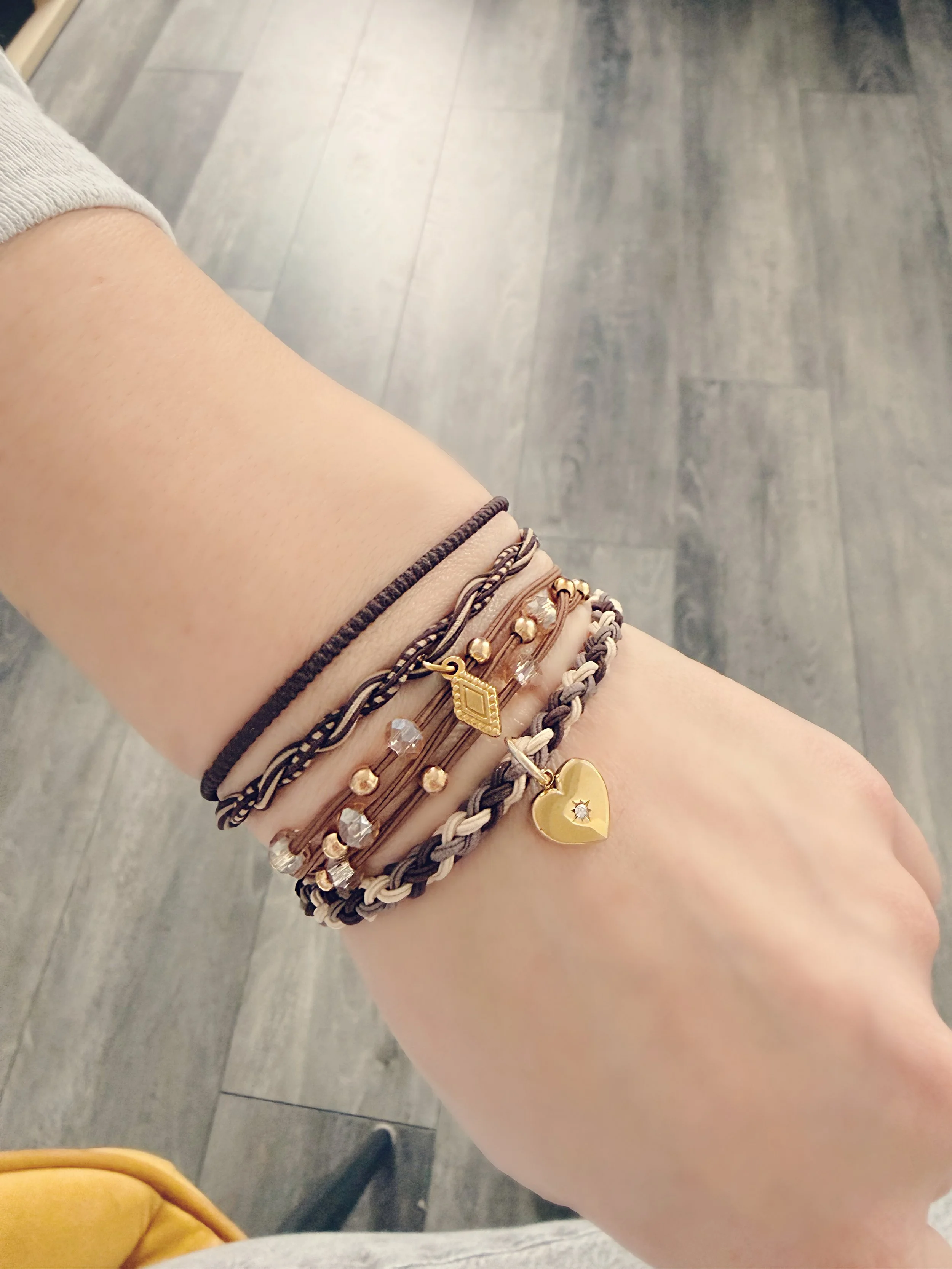 Lot de 3 élastiques à cheveux/Bracelets bruns