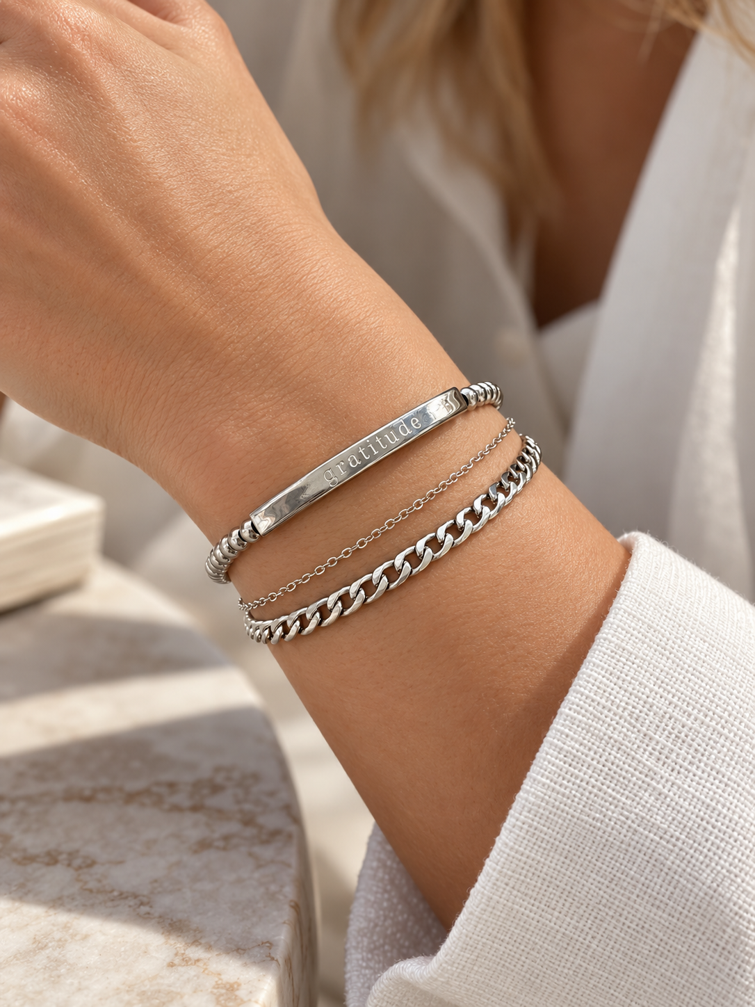 Bracelet trois rangs Gratitude