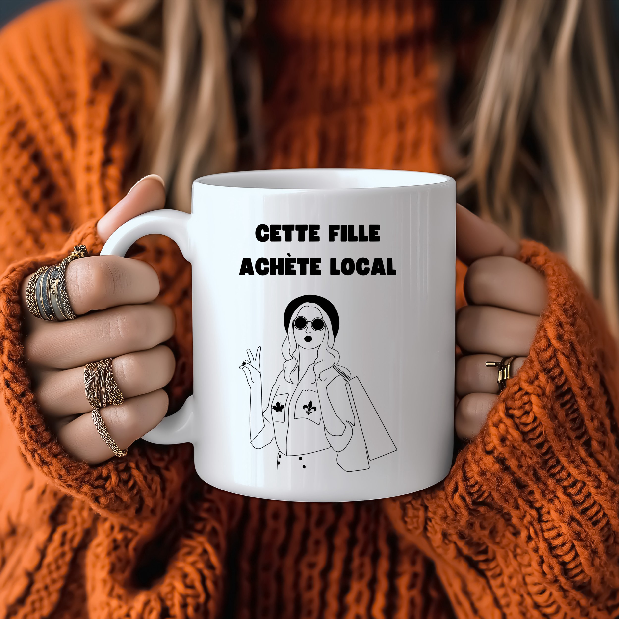 Tasse "Cette fille achète local "