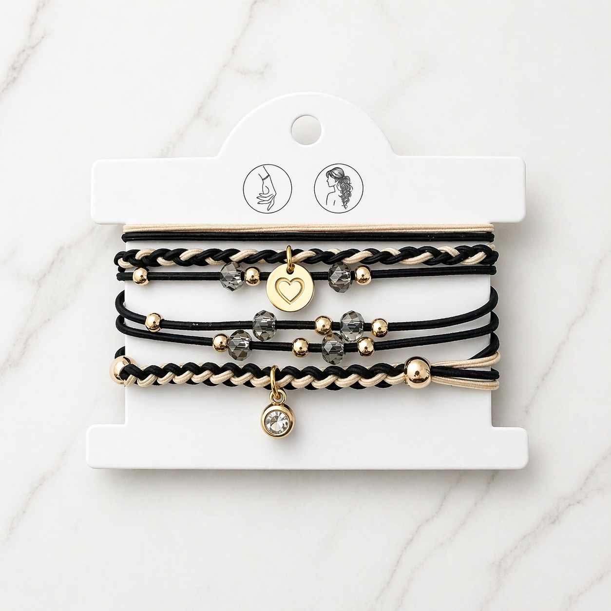 Élastique à cheveux pouvant être porté comme bracelets-Tokade