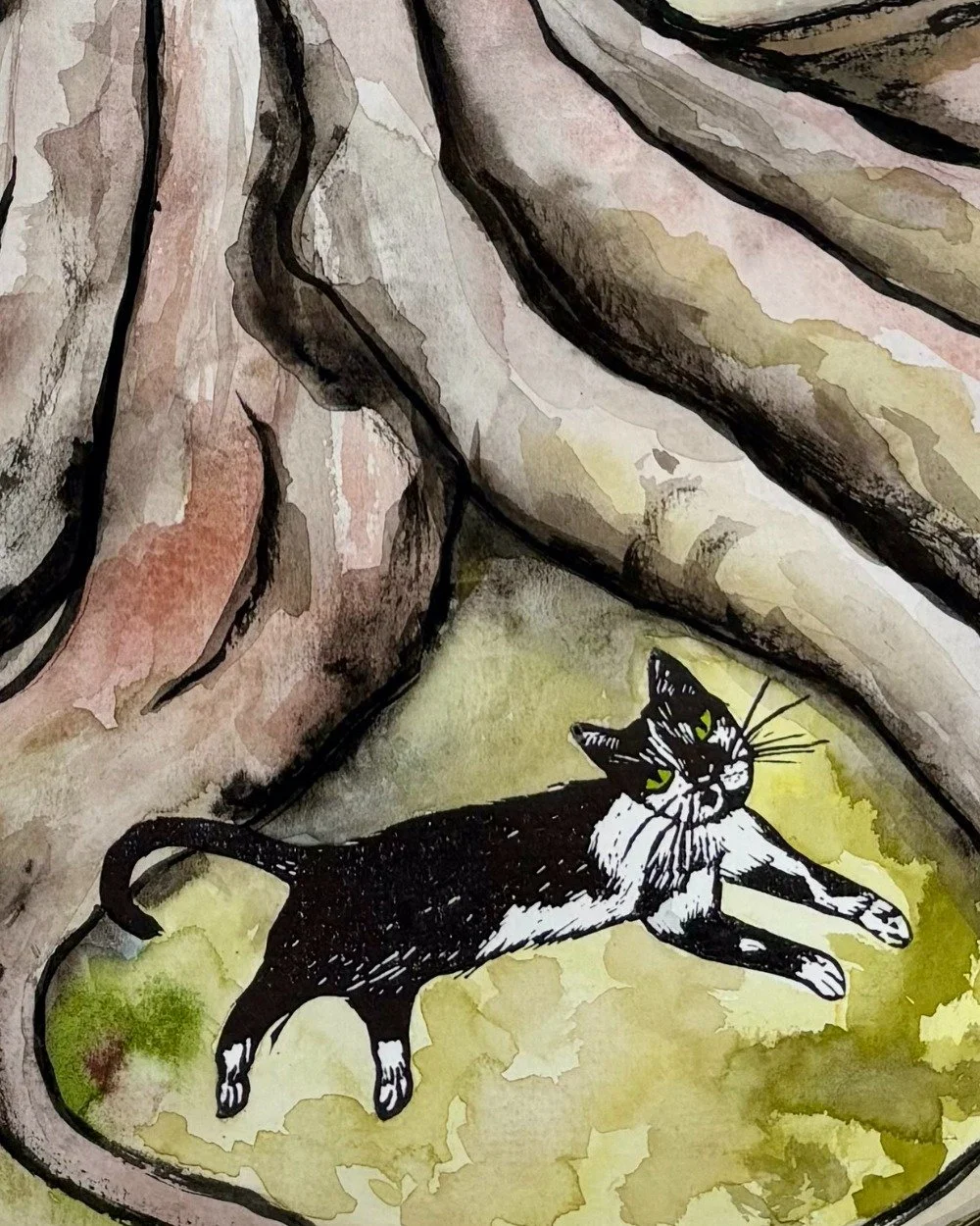 Under the Fig Tree has been out for one month today! 🌳

Zooming in on the amazing artwork by @lucytimbrell_artist and @mandwillow once more... when Lucy requested Larry to model for the cover back in March, here are my attempts of getting a photo of