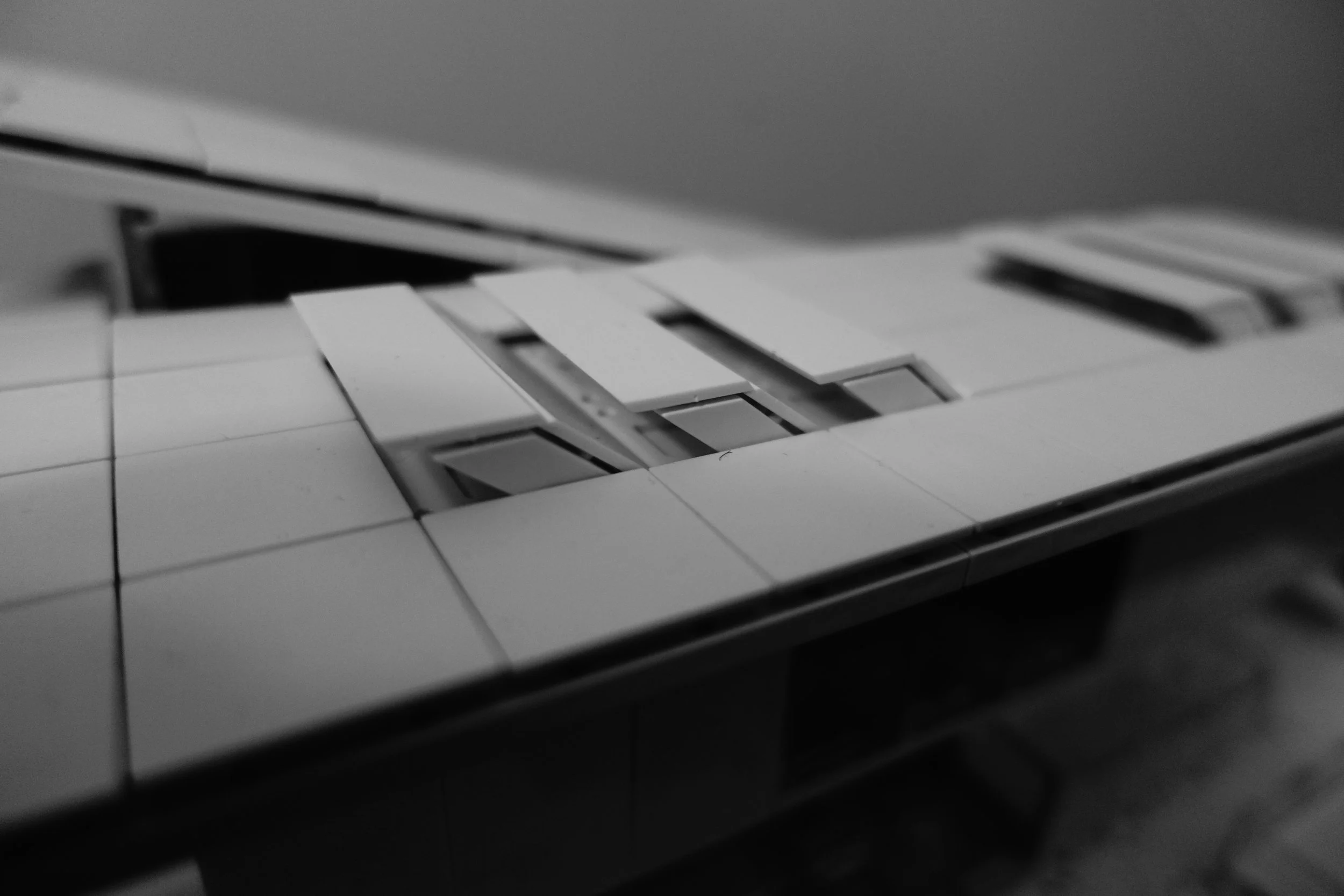 Close up view of the two separate roof moments.