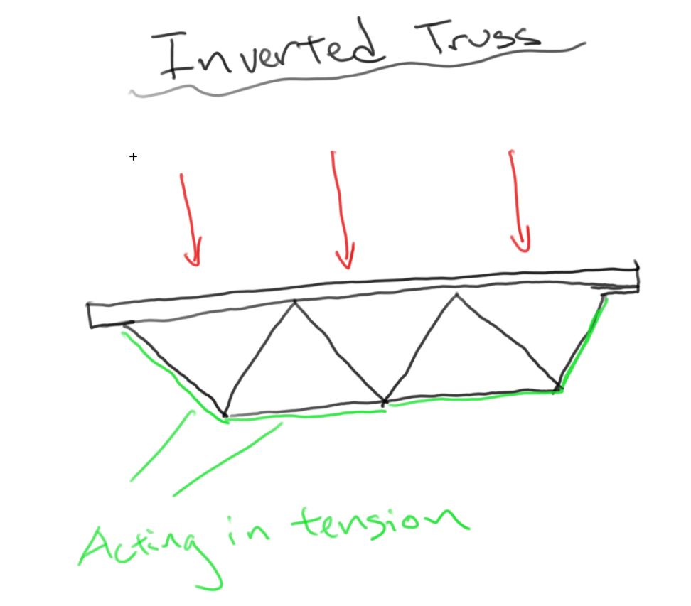 For the spaghetti bridge, I informed the group that the noodles would act better in tension than compression, therefore building an inverted truss would expose most of our main beams to tensile forces. We focused our resources on areas of compression and again only put materials where it was needed. Even though we ran out of time and were only able to complete one truss, the bridge did very well because I applied my knowledge of structure and material strentgh.