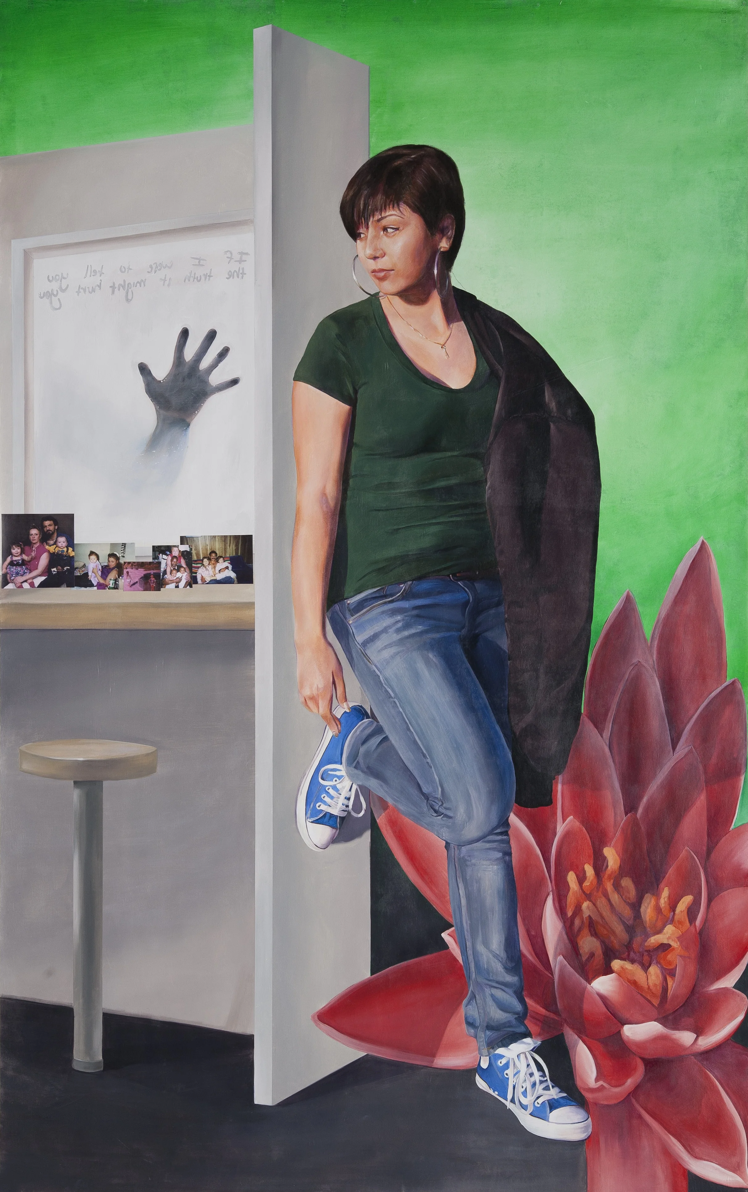 Chey Acrylic and oil pastel on non-woven media, 8'x5'
