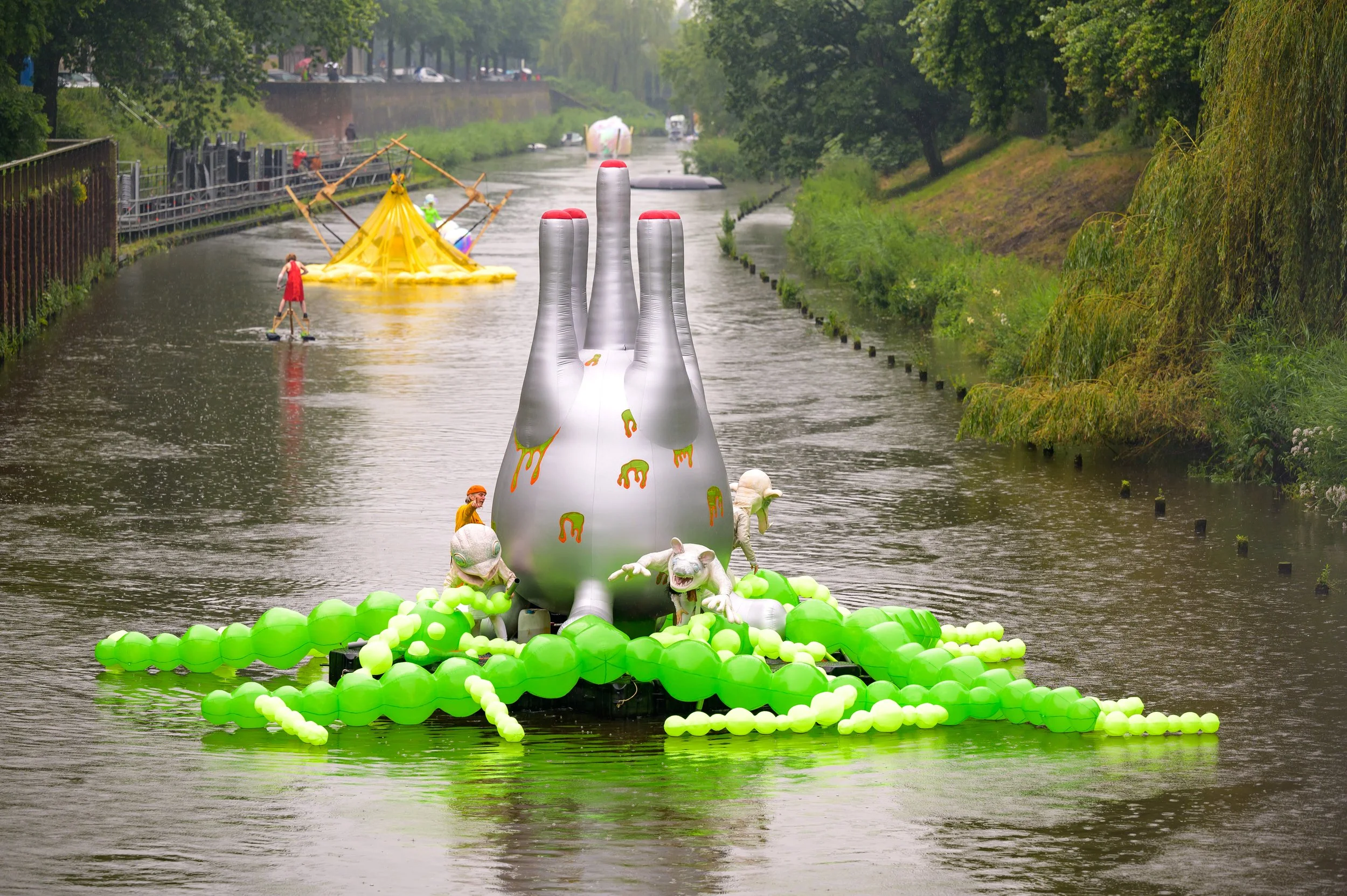 Toxic Hunger Bosch Parade Inflatable floating sculpture