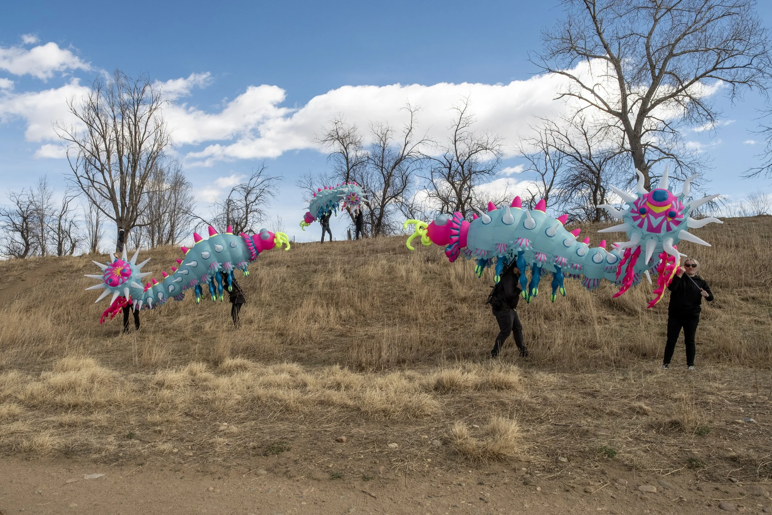 inflatable worm puppet