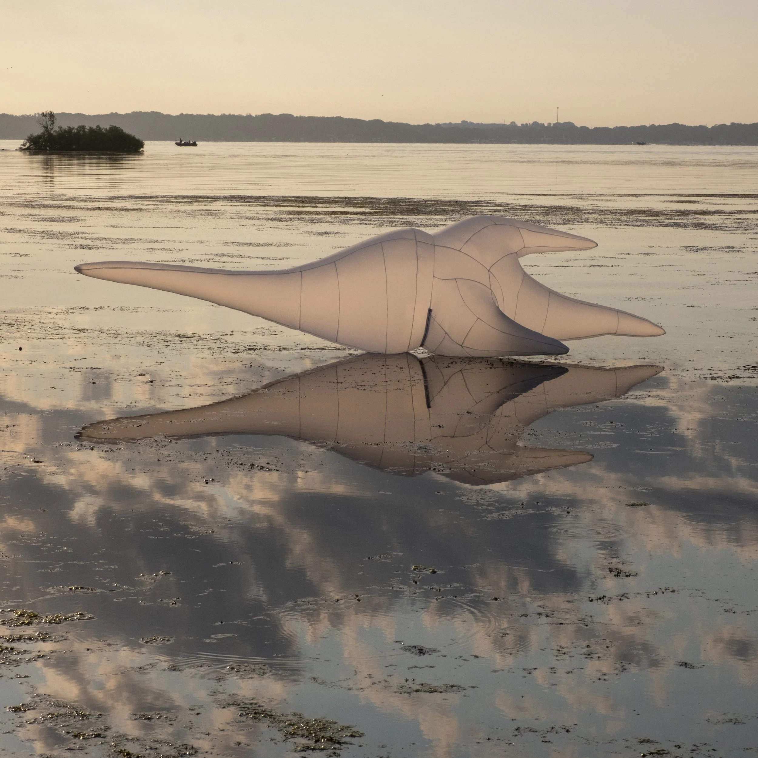 Cerium Hiruendella inflatable sculpture on lake Okaboji Lakeside Lab