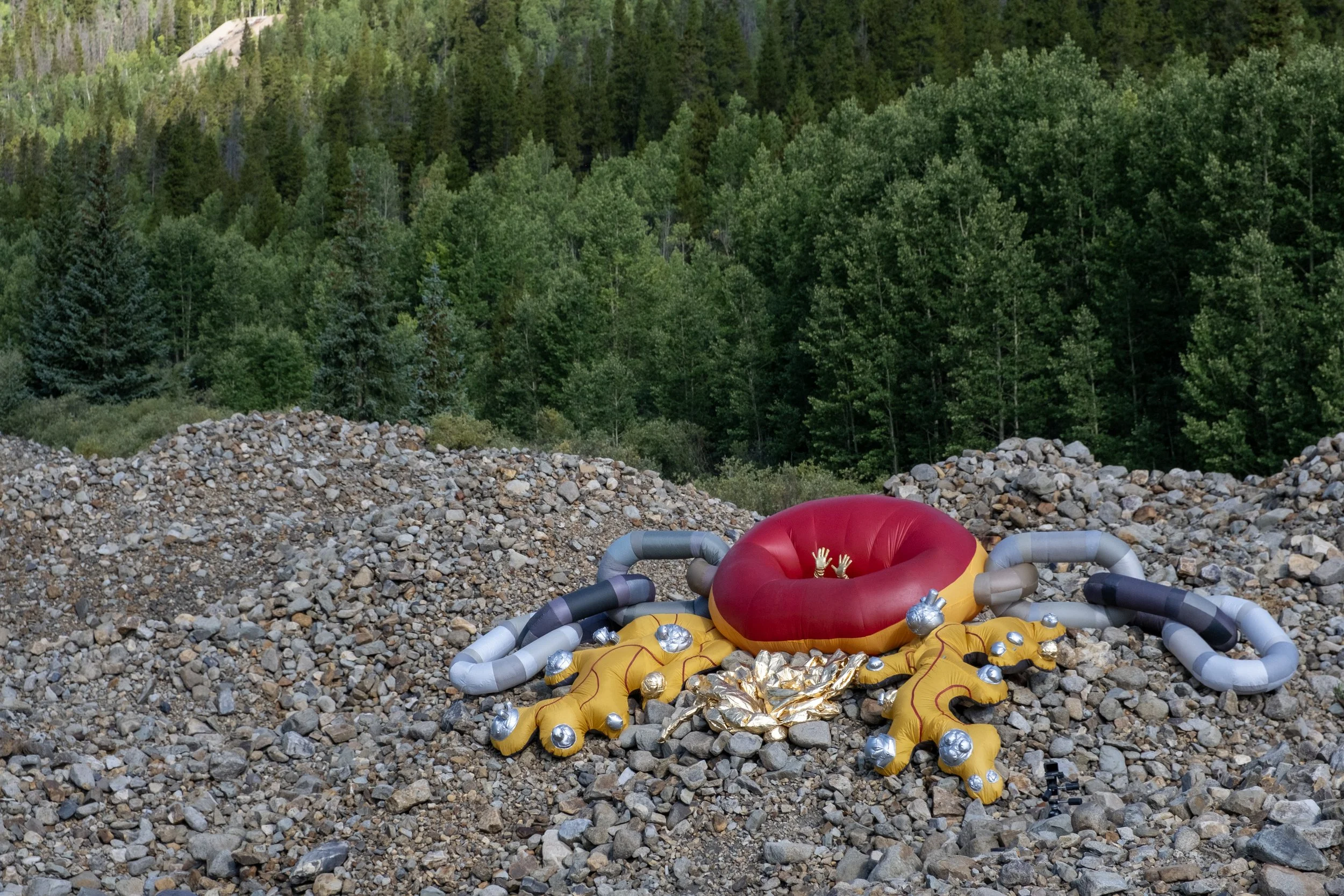 Dredge inflatable sculpture performance Breckenridge Banowetz