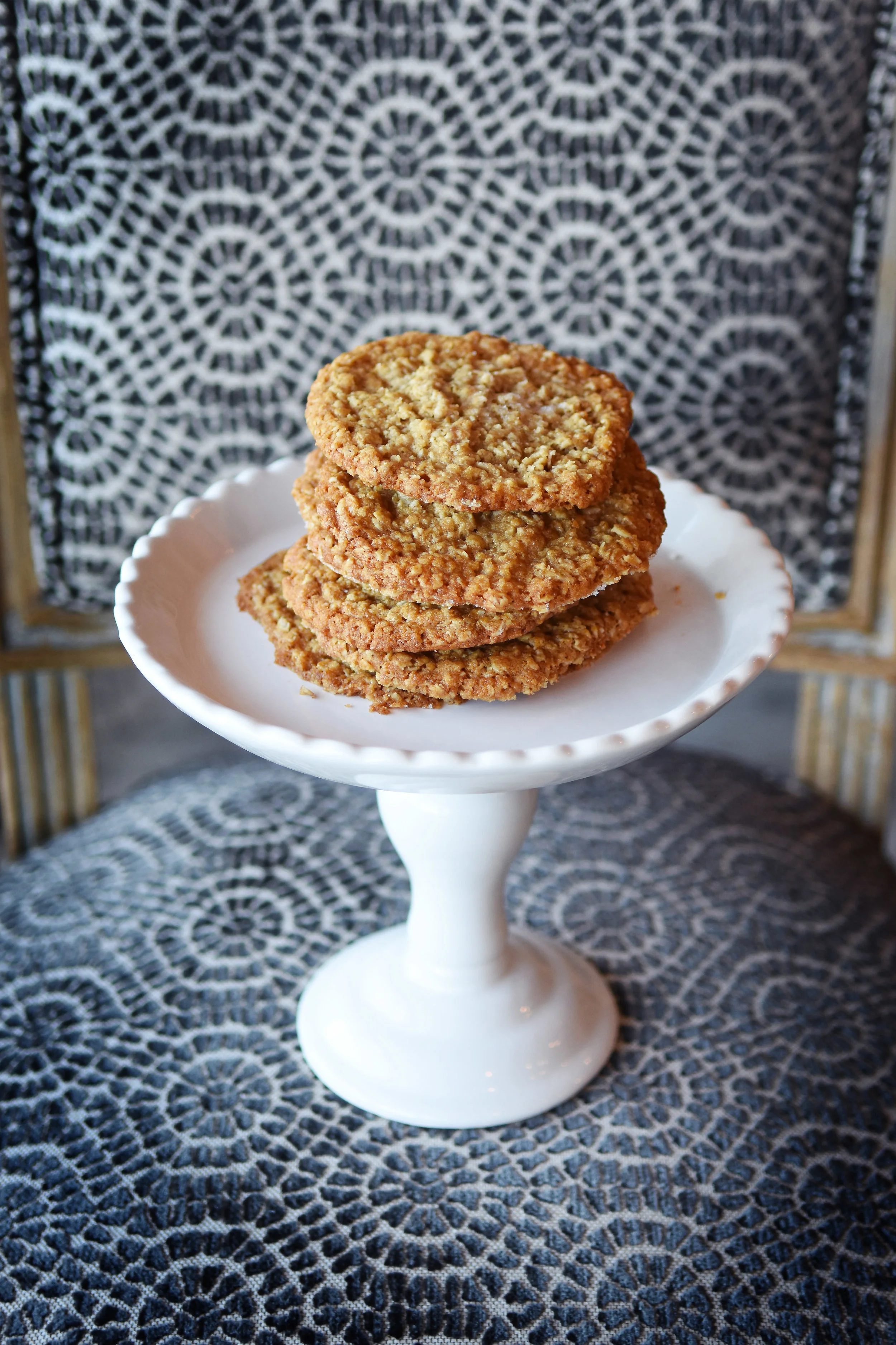 Aggression Cookies 1.75 each or 21 per dozen The simplest of flavors ~ butter, vanilla, oatmeal, sugar and salt. An old family favorite from my childhood!