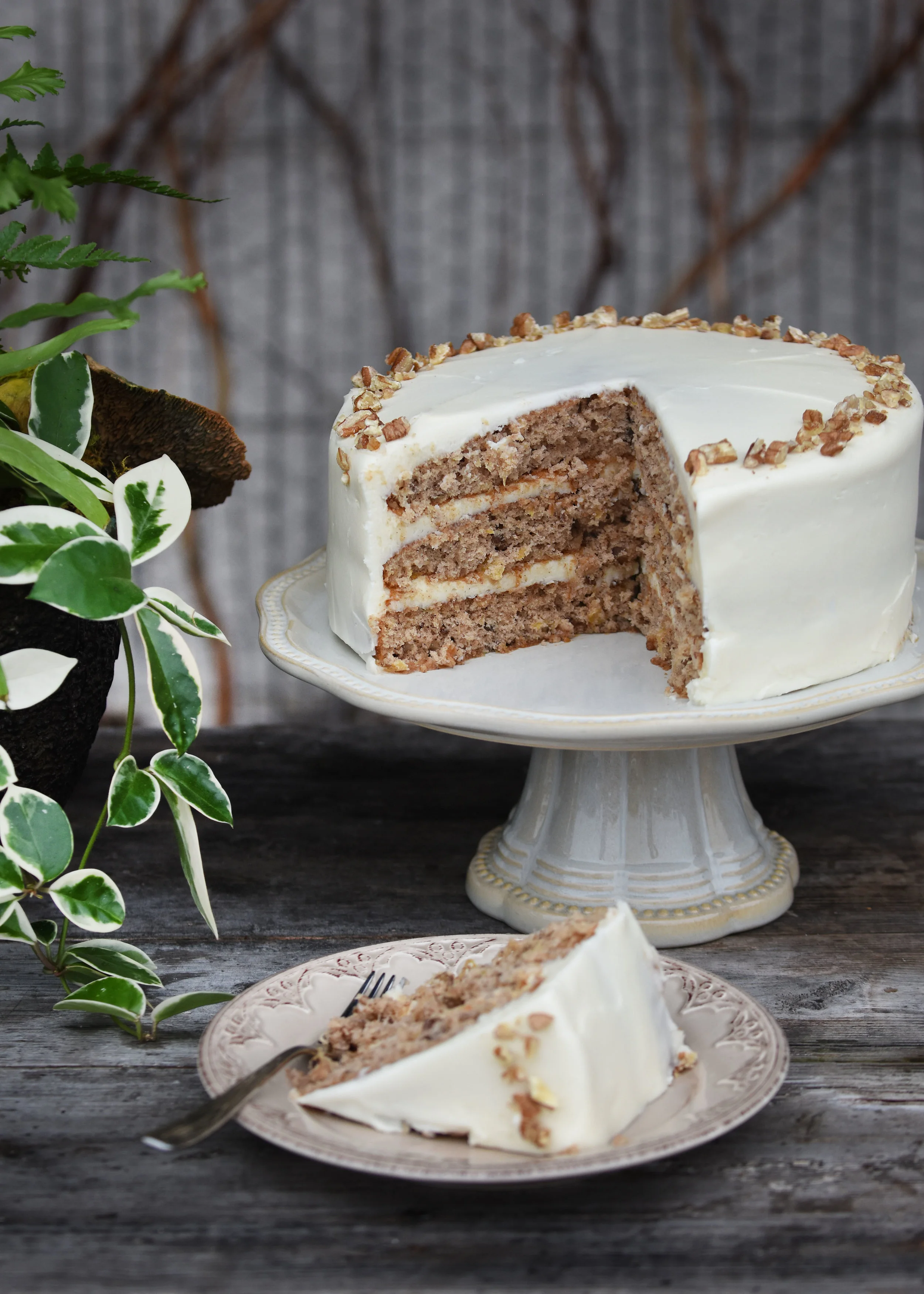 Hummingbird Cake 35 half / 58 whole Made with organic flour and laden with bananas, pineapple, and North Carolina pecans. Frosted with cream cheese frosting & more toasted pecans. It is thought to have originated in Jamaica in the 1960’s (also known there as the Doctor Bird cake after their national bird) as it contains more fruit than flour and is oil based rather than butter. The Jamaican board of tourism included it in a marketing package for the US in an effort to lure Americans to visit Jamaica! It made its first appearance in the South right here in Greensboro by Mrs. LH Wiggis who submitted her version of the recipe to Southern Living Magazine in 1978. It was named their favorite recipe in 1990 and has been their most requested recipe ever!