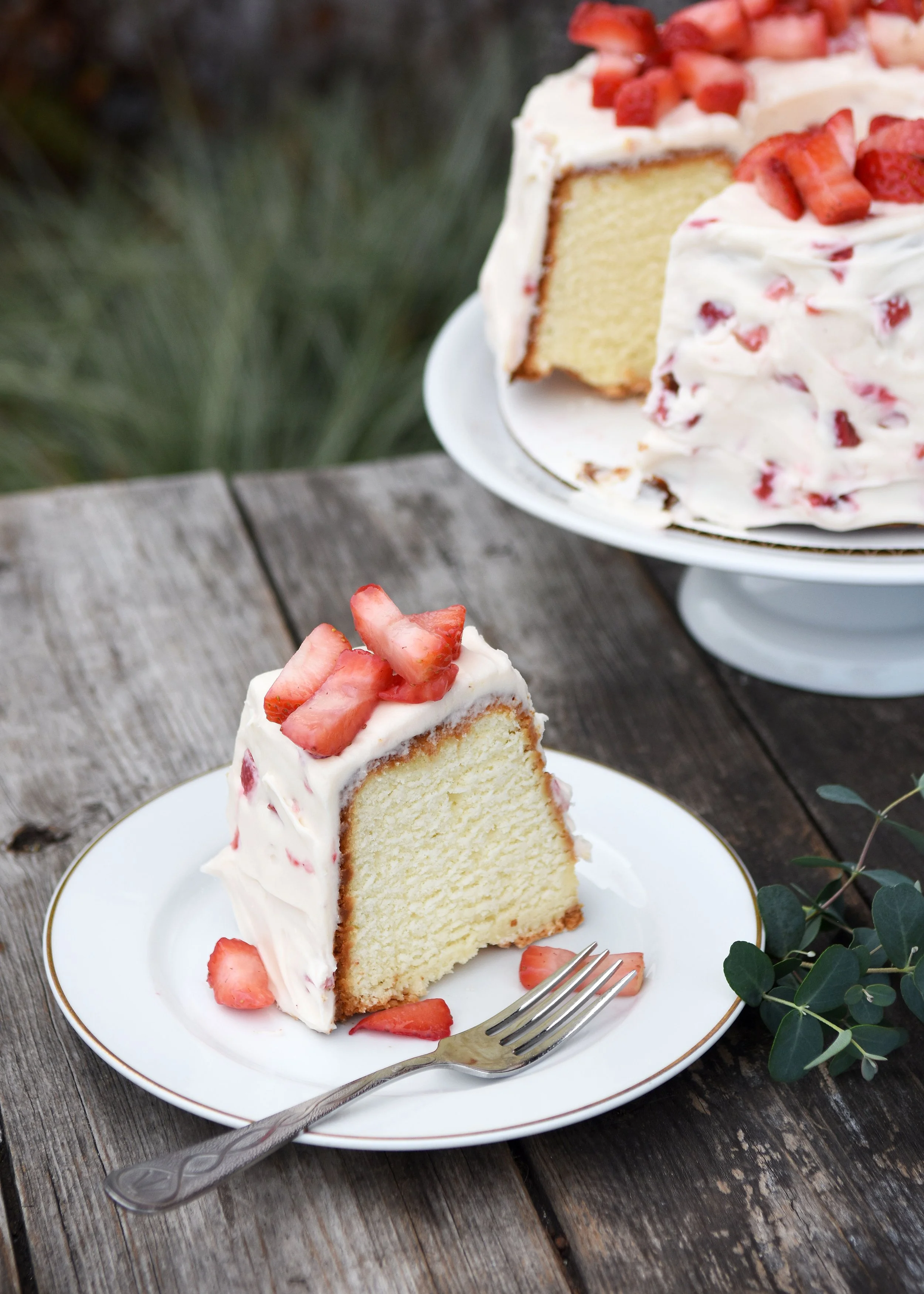 Cream Cheese Pound Cake with Strawberry Cream Cheese Icing