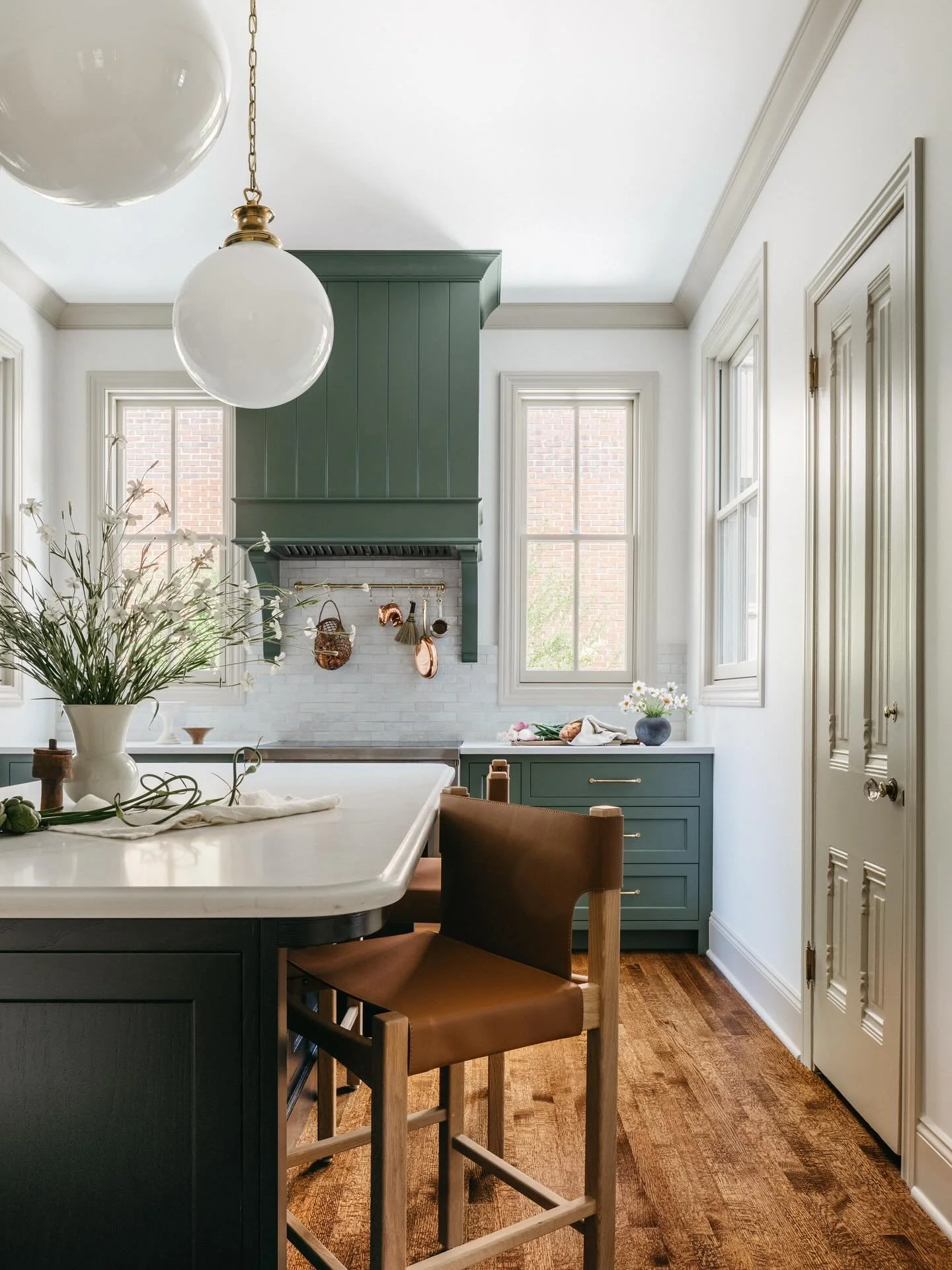 A before and after and so much more. We loved reimagining this 1880s Oak Park home and kitchen space for dear clients we are so honored to work with again and again. We were able to move the kitchen from a tiny corner in the back of the home to this