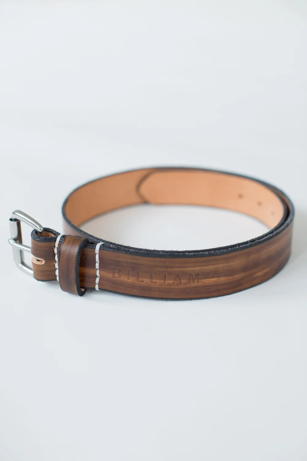 Hand dyed wood grain belt