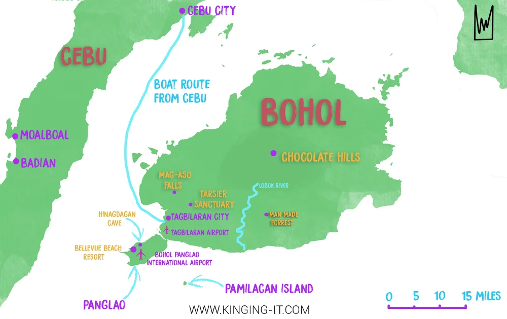 Chocolate Hills Bohol Map A Quick Guide To Bohol — Kinging-It