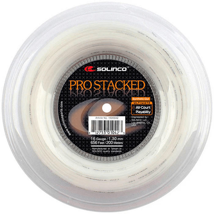 Solinco Heaven Solinco Pro-Stacked Tennis String Set - White 16 Gauge Synthetic Gut With Power Core Solinco Mach 10