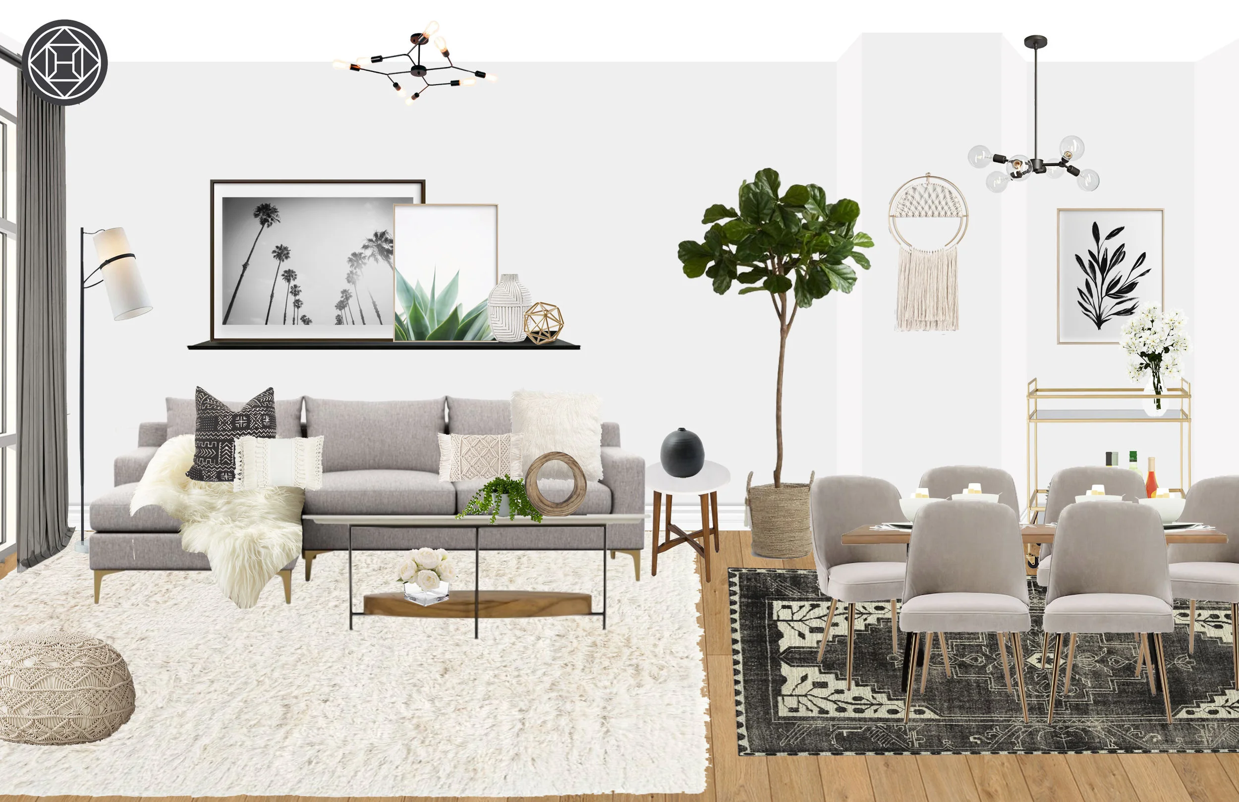 BOHO-CHIC LIVING/DINING SPACE | BROOKLYN