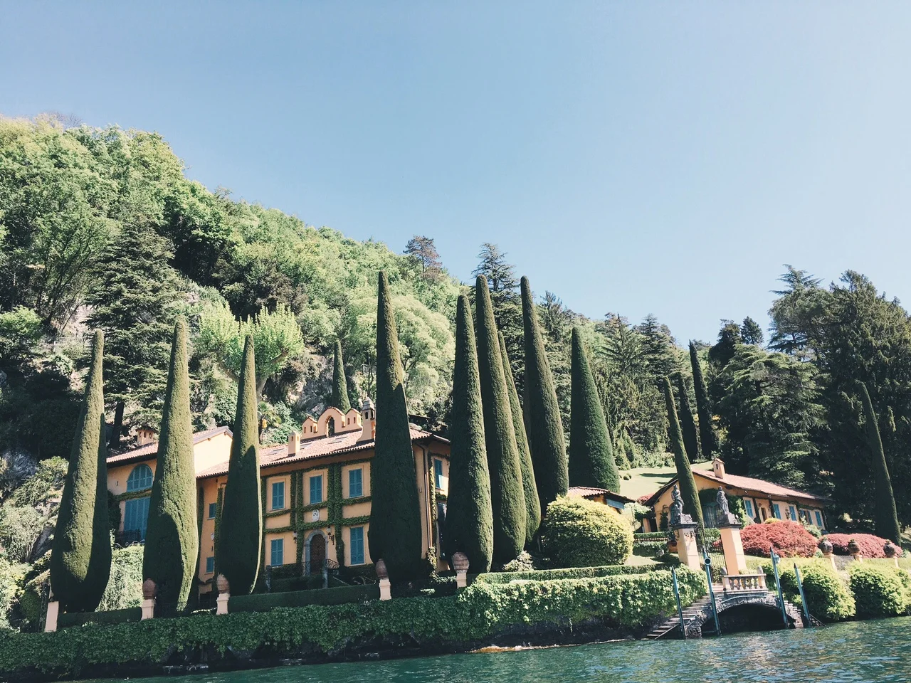 View of Richard Branson's Lake Como villa from the water