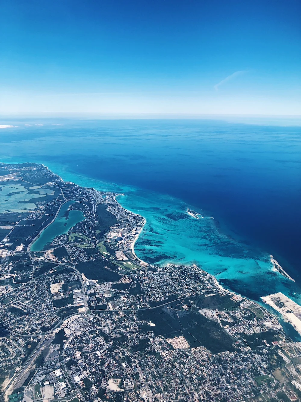 View of Grand Hyatt Baha Mar from the air bahamas