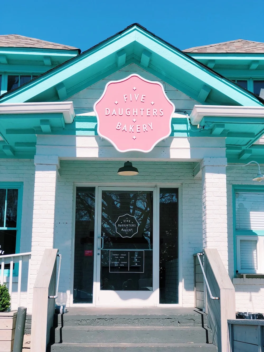 Turquoise and pink donut home