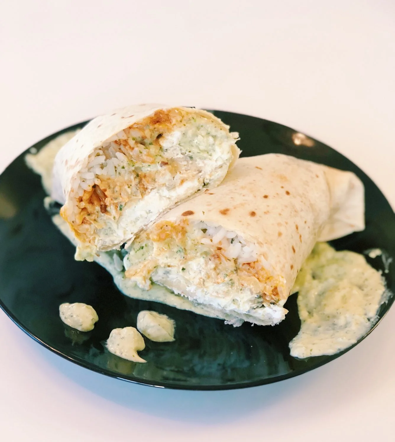 Tempeh chipotle and goat cheese wrap