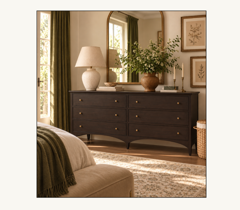 le mae home espresso dresser with curves cleo dresser design
