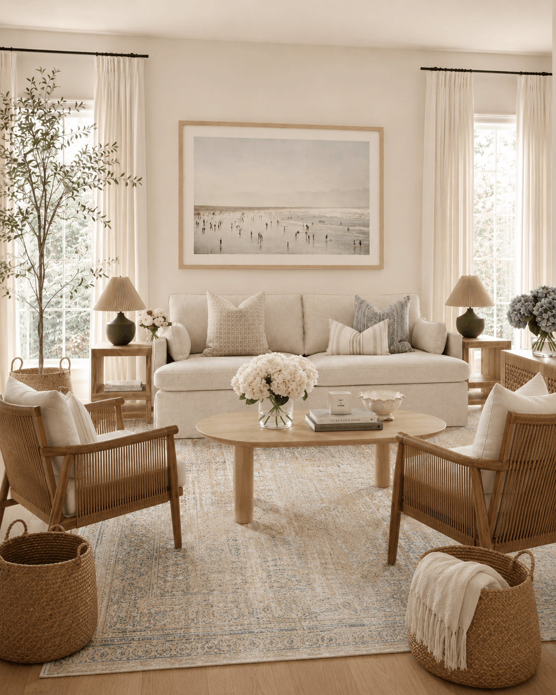 Shop the Look: A “Vintage Coastal” Aesthetic Living Room Design