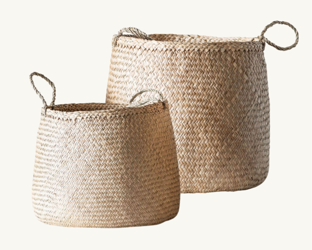 lindsee seagrass baskets set of two coastal living room design