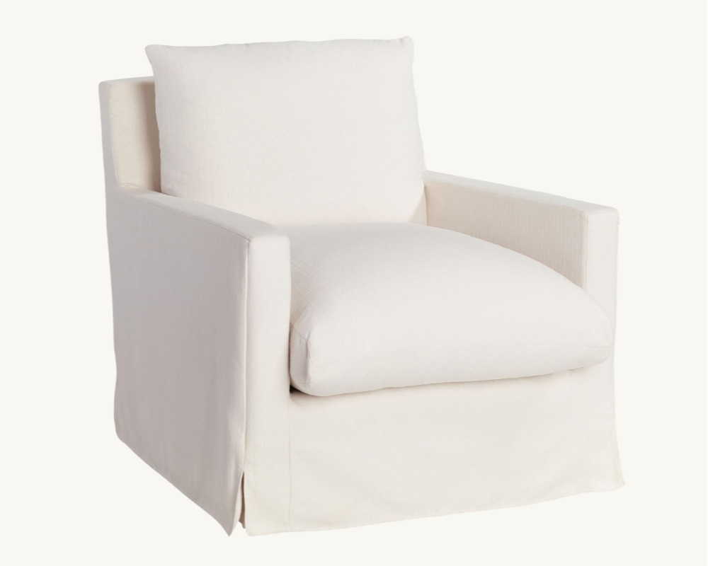 brynn feather filled swivel chair from world market vintage coastal living room design