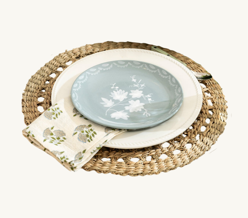hand painted meadowlark dessert plates mcgee and co spring collection