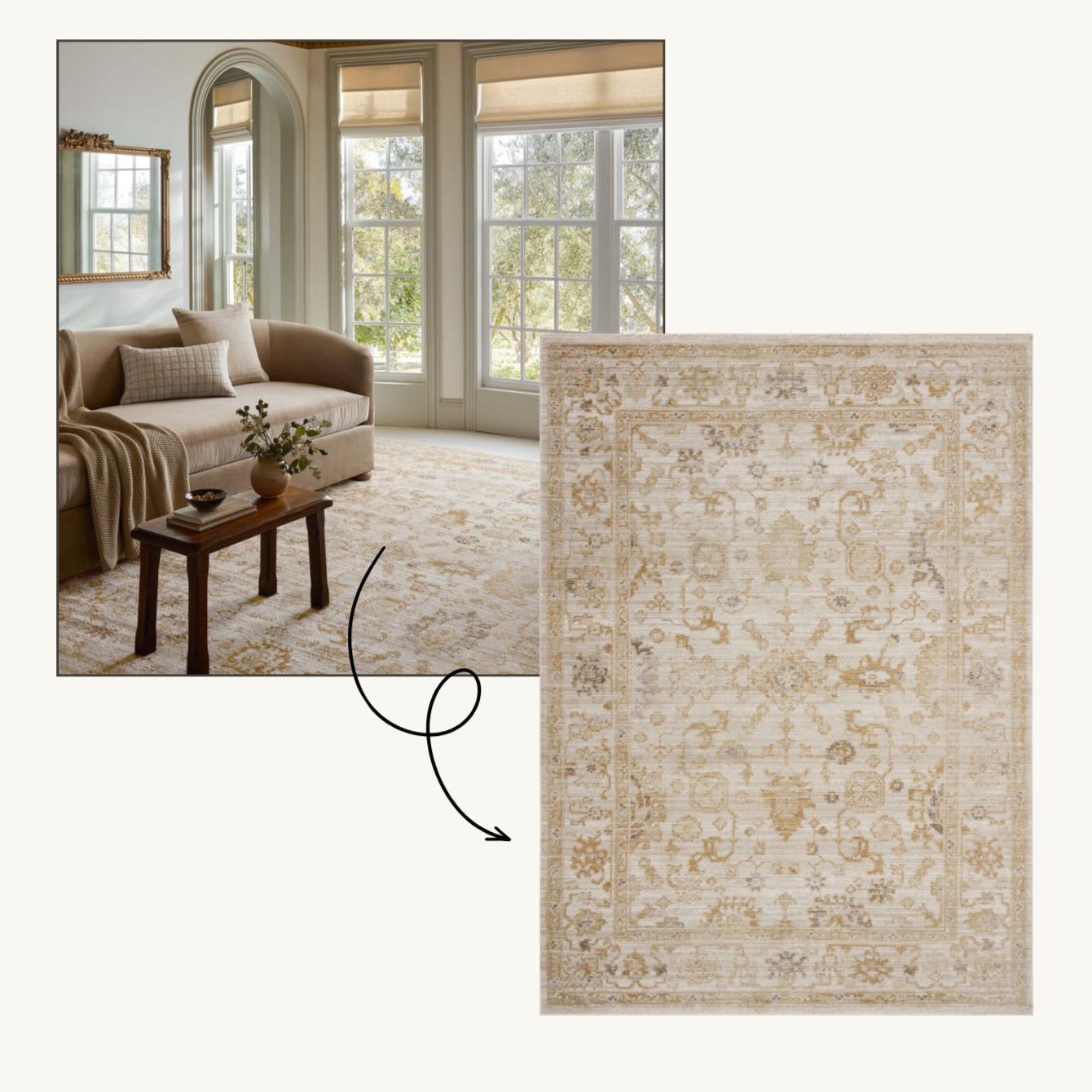 nancy meyers living room moodboard design magnolia loloi rug