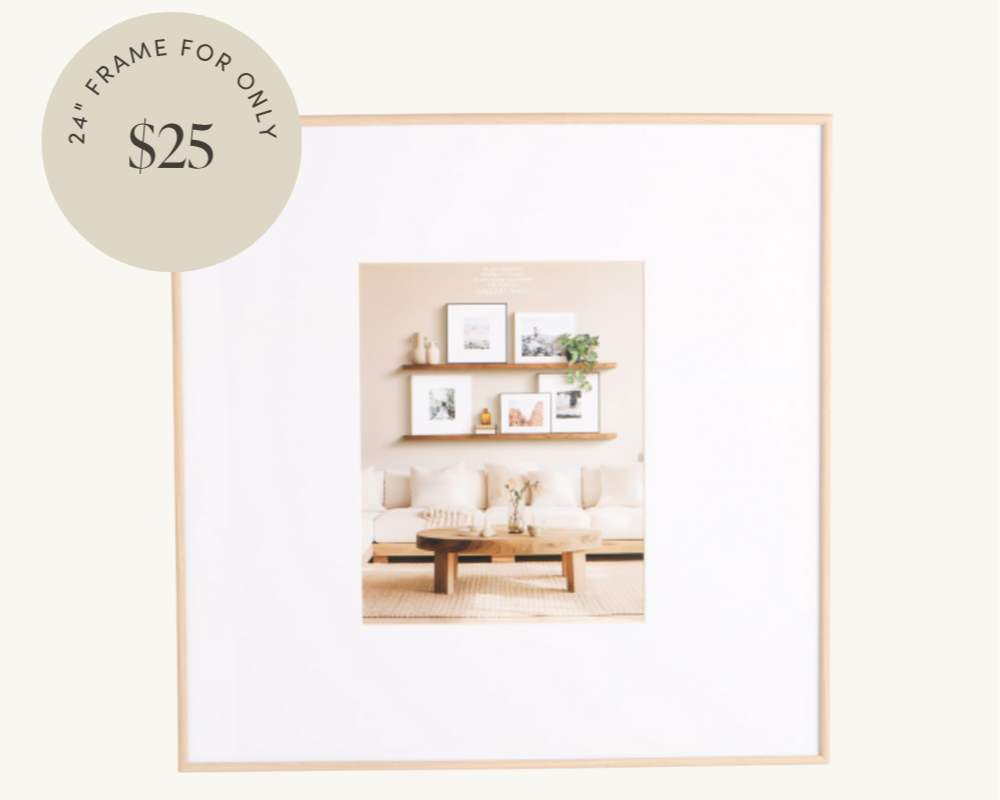 thin wood gallery frame for wall 11x14 print 24 inch square frame
