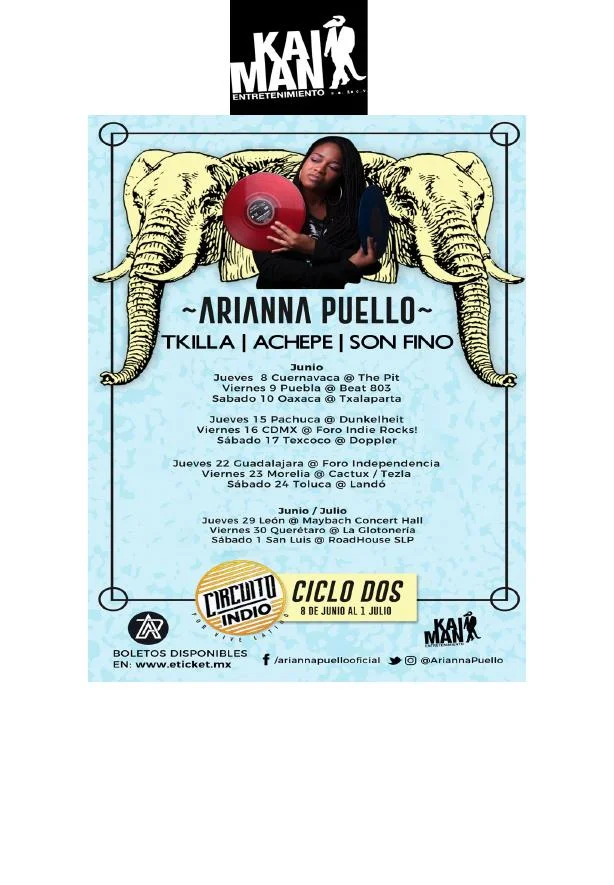 Arianna Puello TOUR MÉXICO