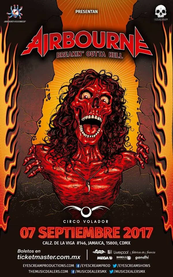 La agrupación australiana Airbourne en el Circo Volador