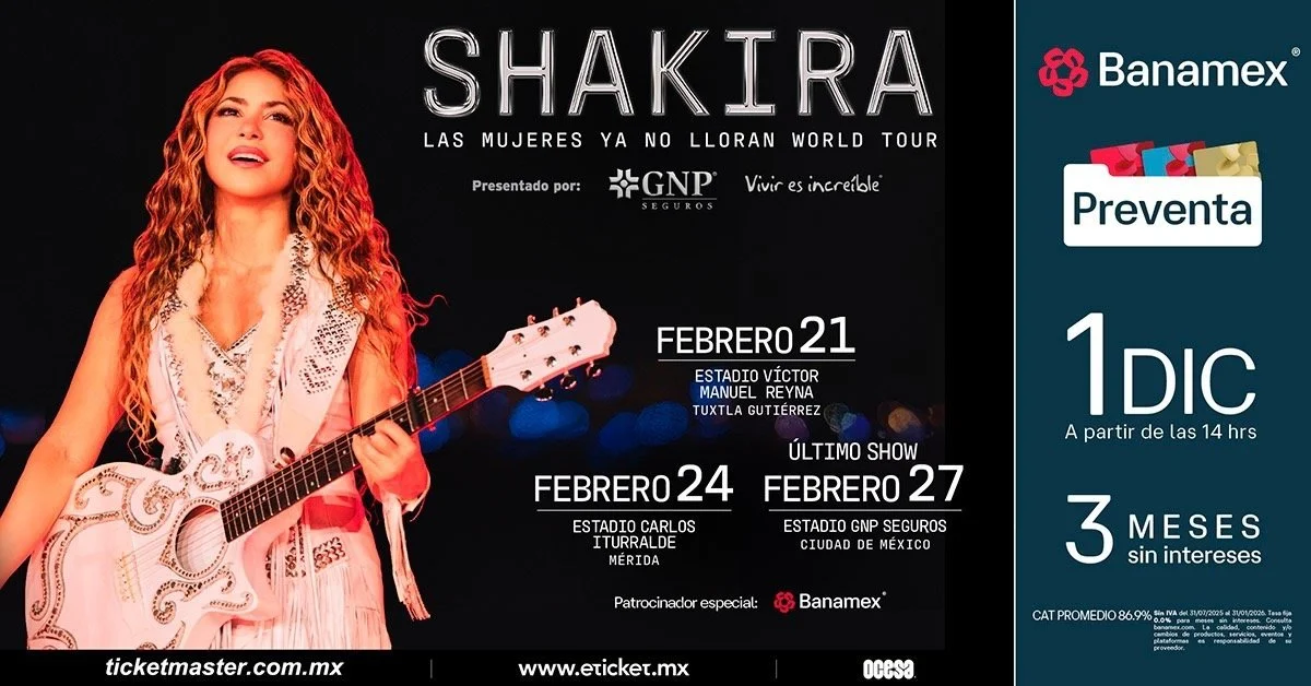 SHAKIRA ANUNCIA NUEVAS FECHAS DE SU GIRA EN MÉXICO