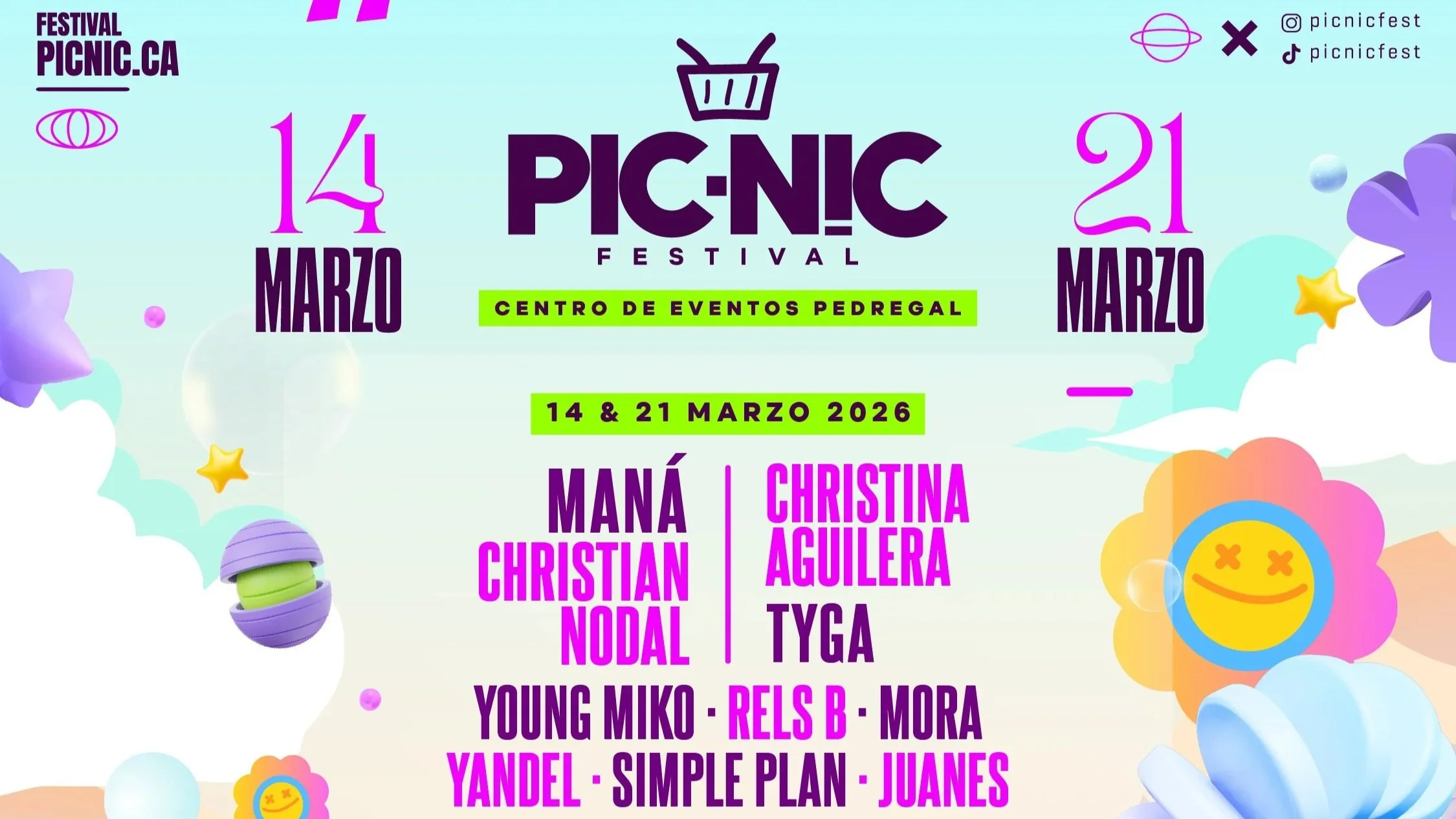 ¡LA ESPERA TERMINÓ! PICNIC FESTIVAL CENTROAMÉRICA 2026 ANUNCIA LINEUP OFICIAL