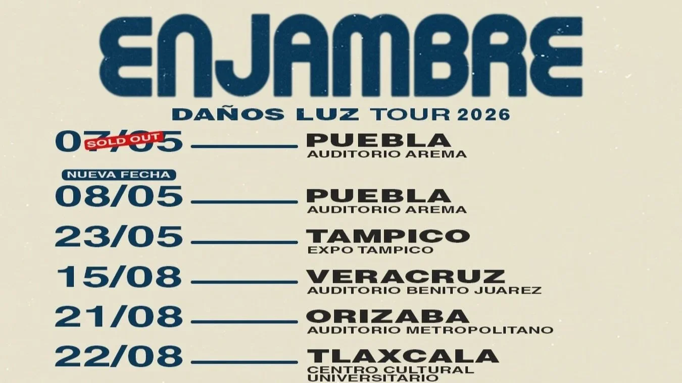 ENJAMBRE EXPANDE SU DAÑOS LUZ TOUR 2026 CON NUEVAS FECHAS
