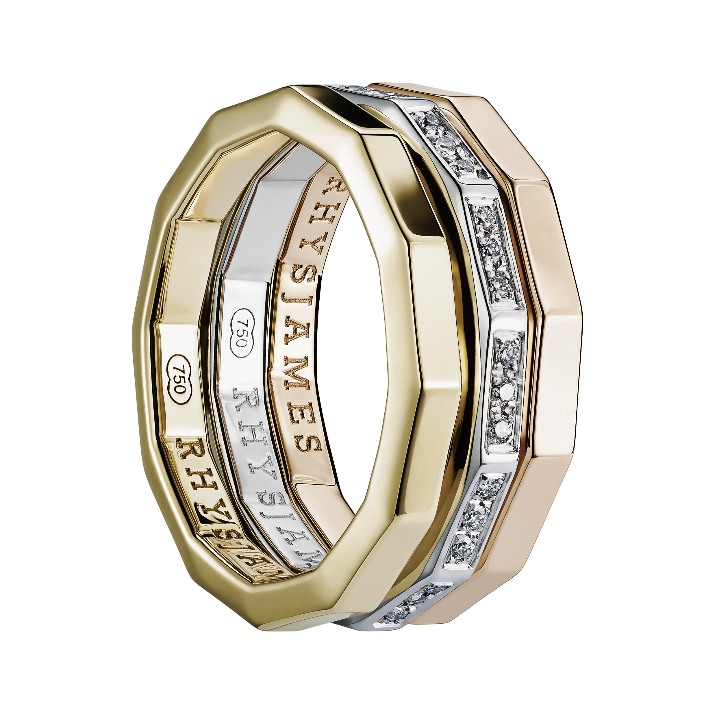 Voyager Rings | Yellow Gold, White Gold & Diamonds, Pink Gold