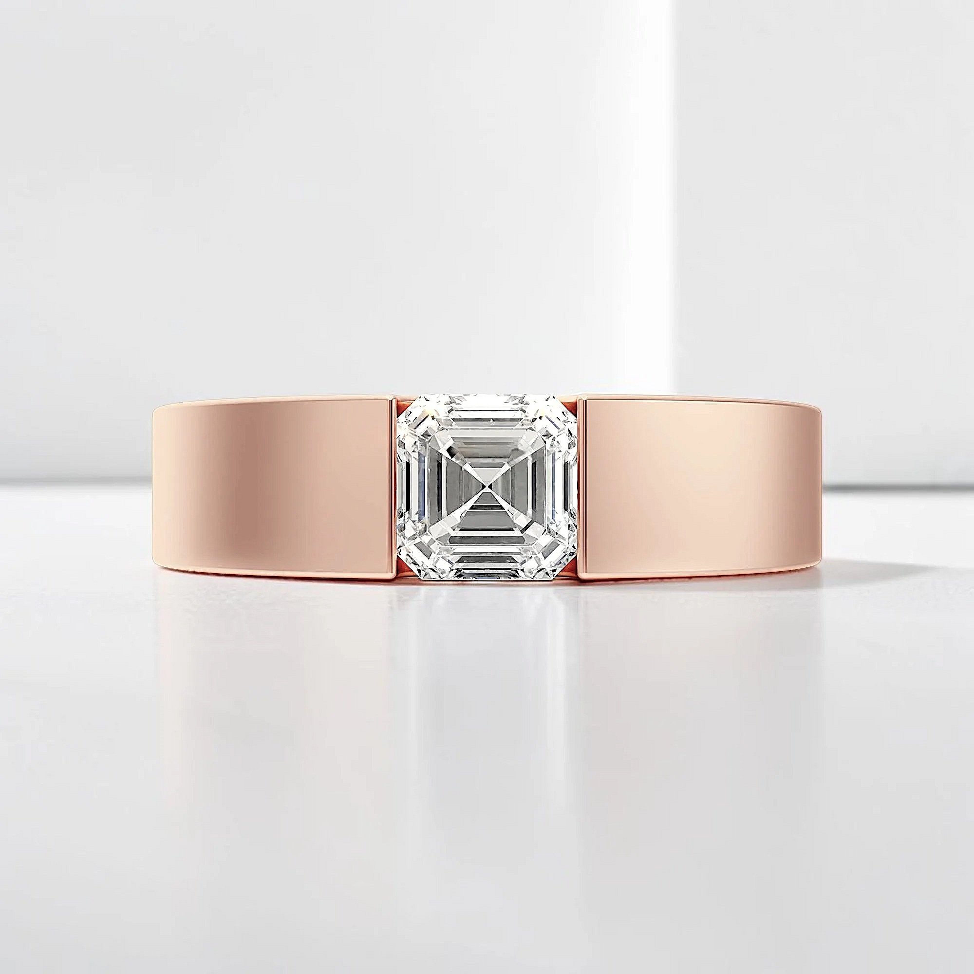 Supernova S diamond ring in rose gold, front view