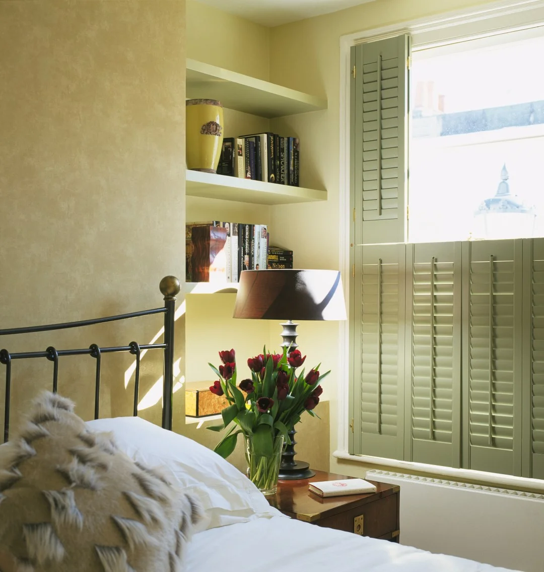 Green Tier on Tier Window Shutters