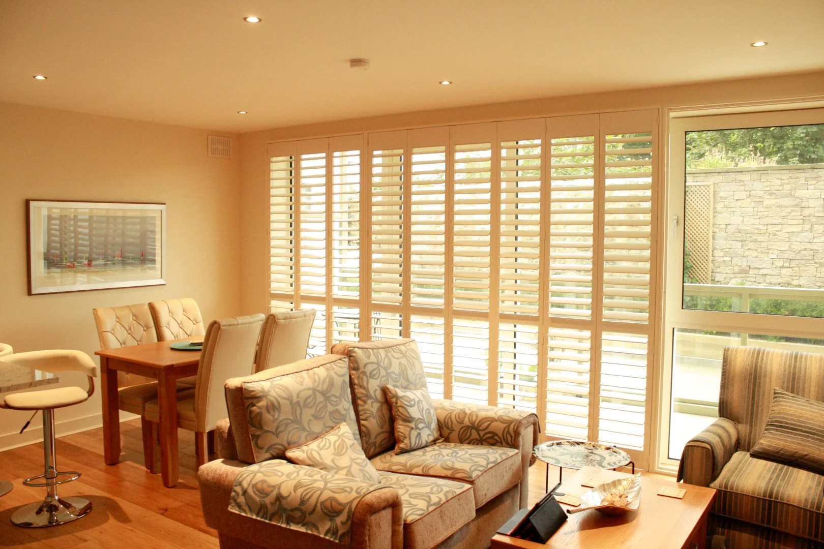 Full Length Interior Shutters over French Doors