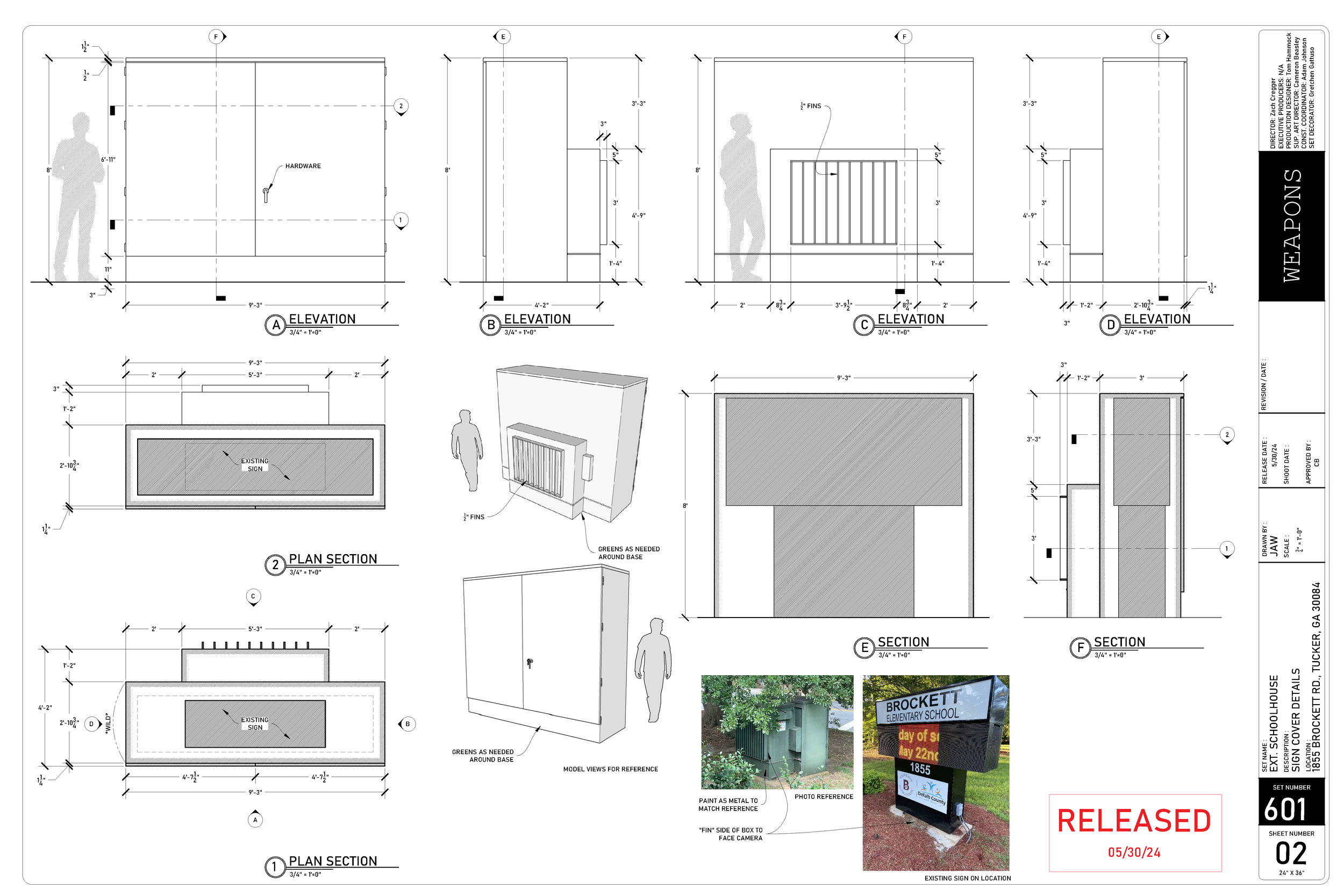  Build plans for a “transformer box” to cover the existing digital school sign 